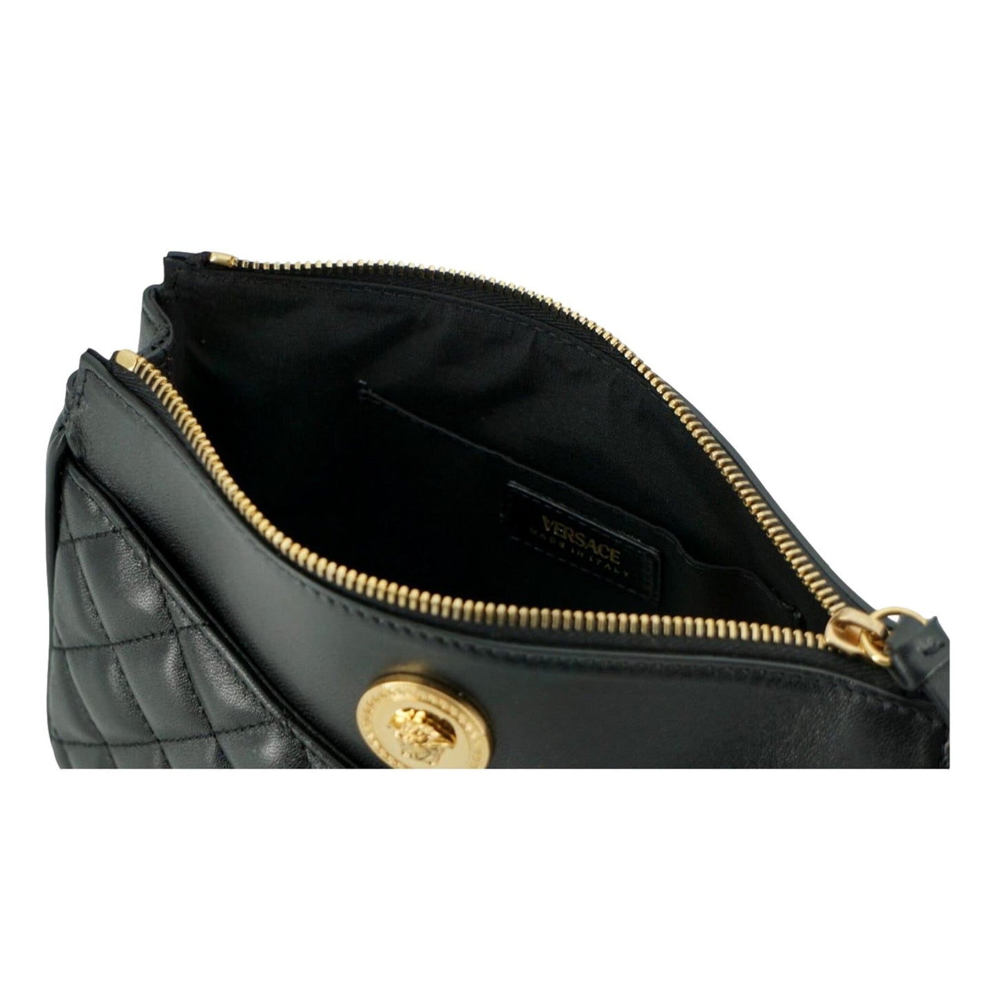 Versace La Medusa Black Quilted Crossbody