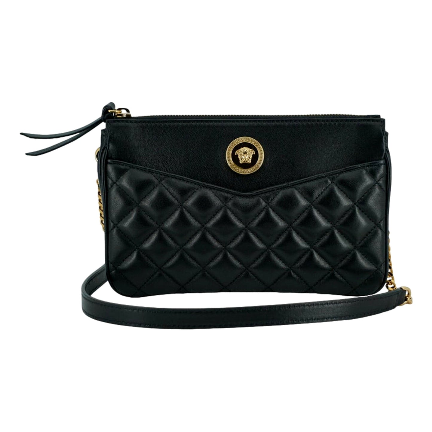Versace La Medusa Black Quilted Crossbody