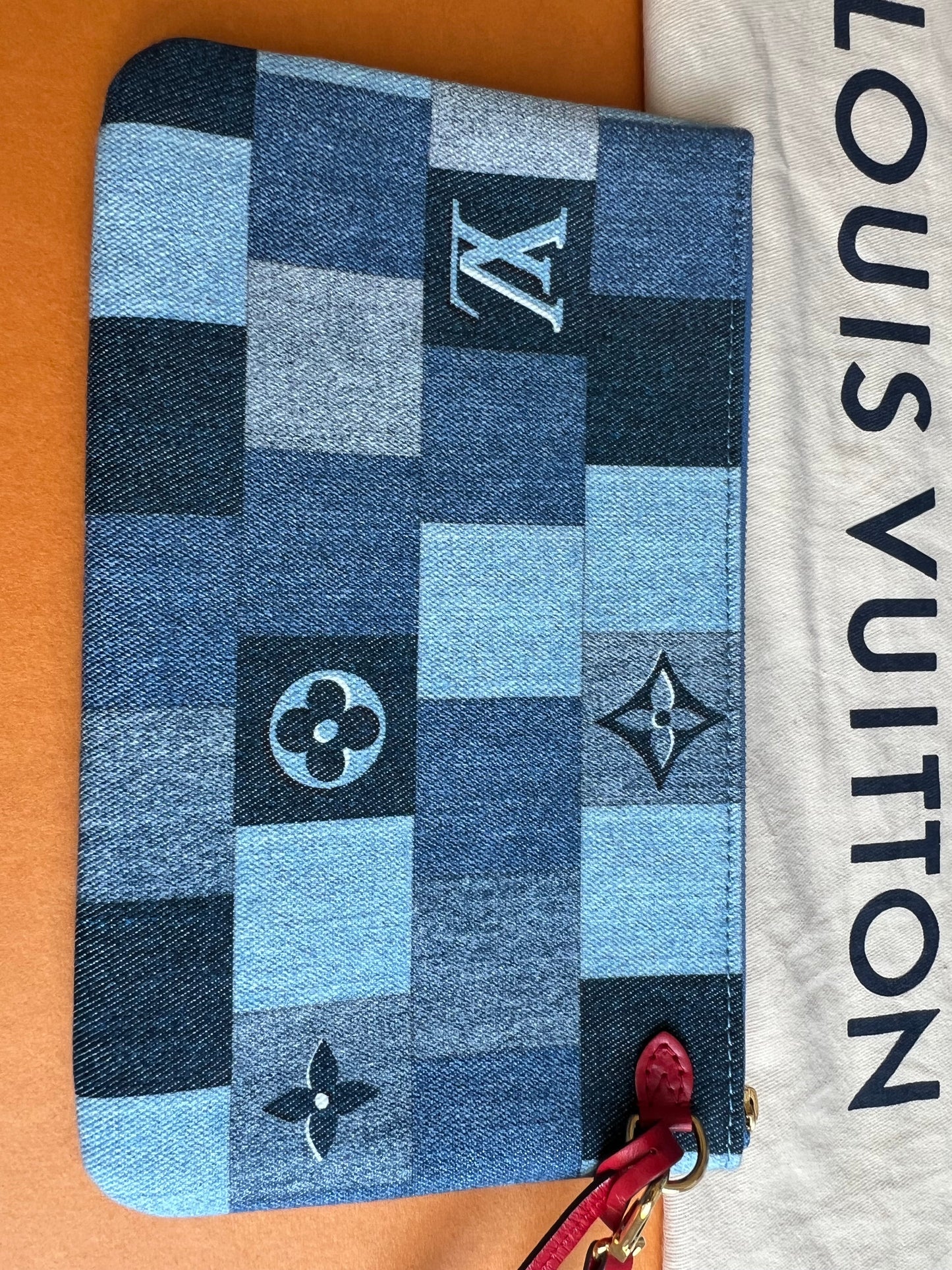 Louis Vuitton Neverfull MM Denim Rouge Patchwork