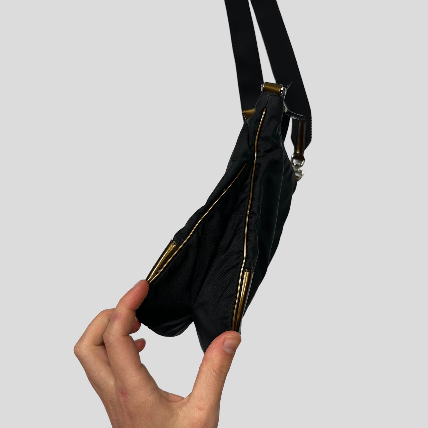 Prada Milano 00’s Nylon & Patent Leather Crossbody Bag