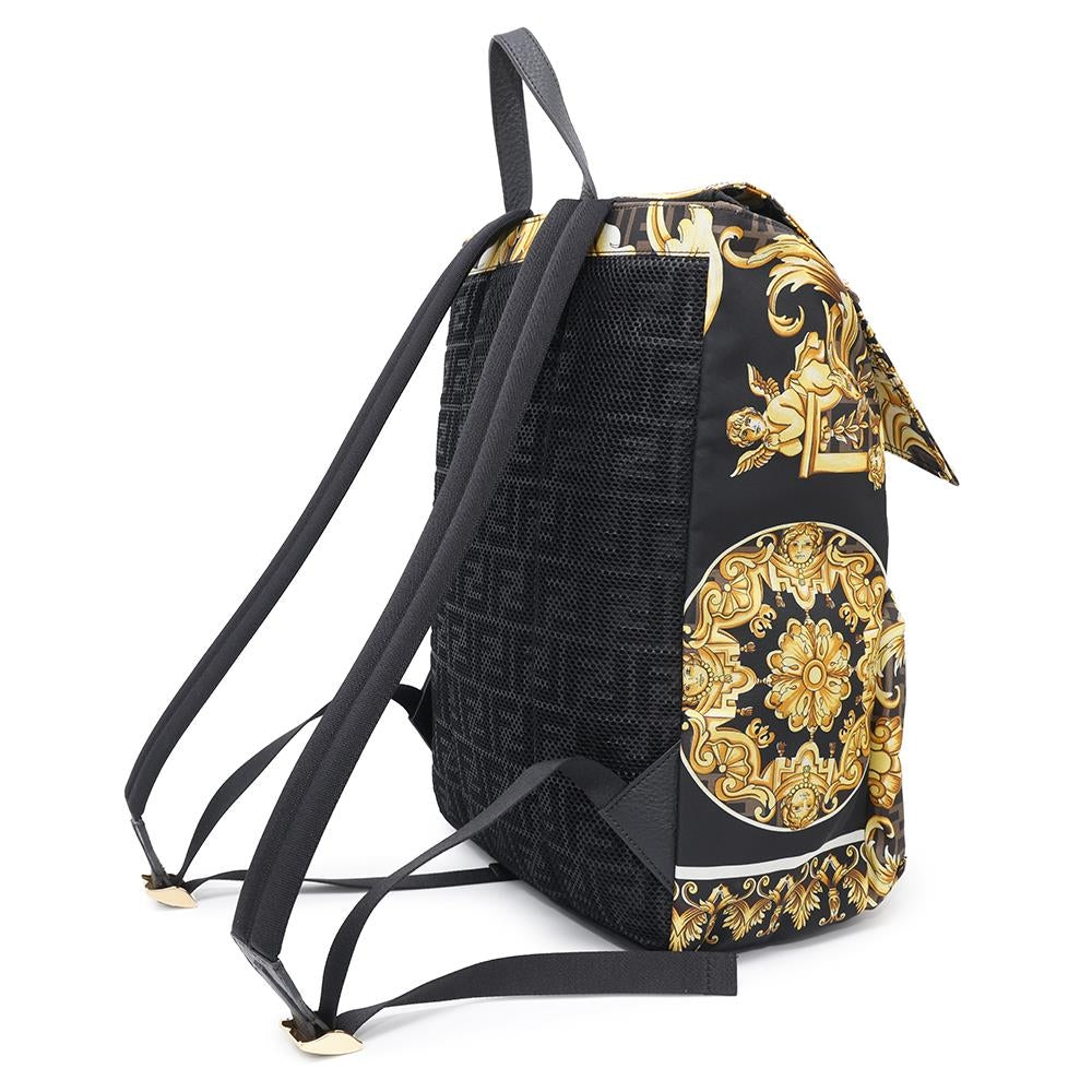FENDI ?Fendace Backpack Black/Yellow7VZ066 Nylon