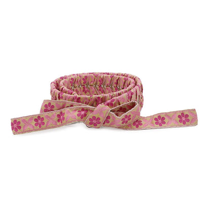 FENDI ?Strap You Ribbon Floral Pink8AV077 Leather Cotton
