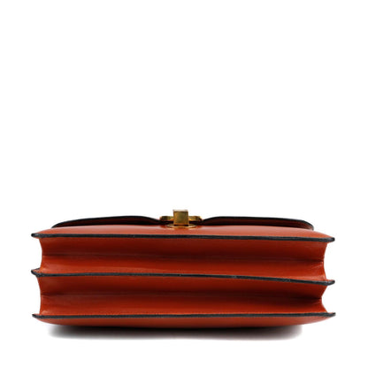 Luxury Hermes Box Calf Rust Lydia Bag W Gold Hardware