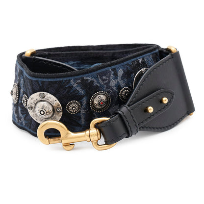 Dior Medallion Embroidery Shoulder Strap BlueAY5626W3 Canvas Leather