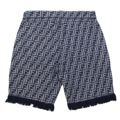 FENDI EmbroideryFF logo Bermuda shorts Size 35 BlueFLP307 AMZ3 Cotton66% Polyester34%