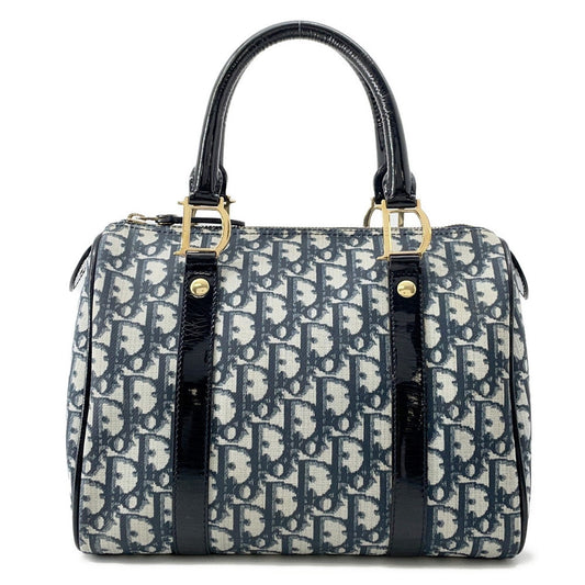 Dior Trotter Travel Bag Navy PVC Patent Leather