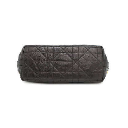 Dior Diorstar Hobo Bag Macrocannage Crinkled BlackS3202UNIO Calf Leather