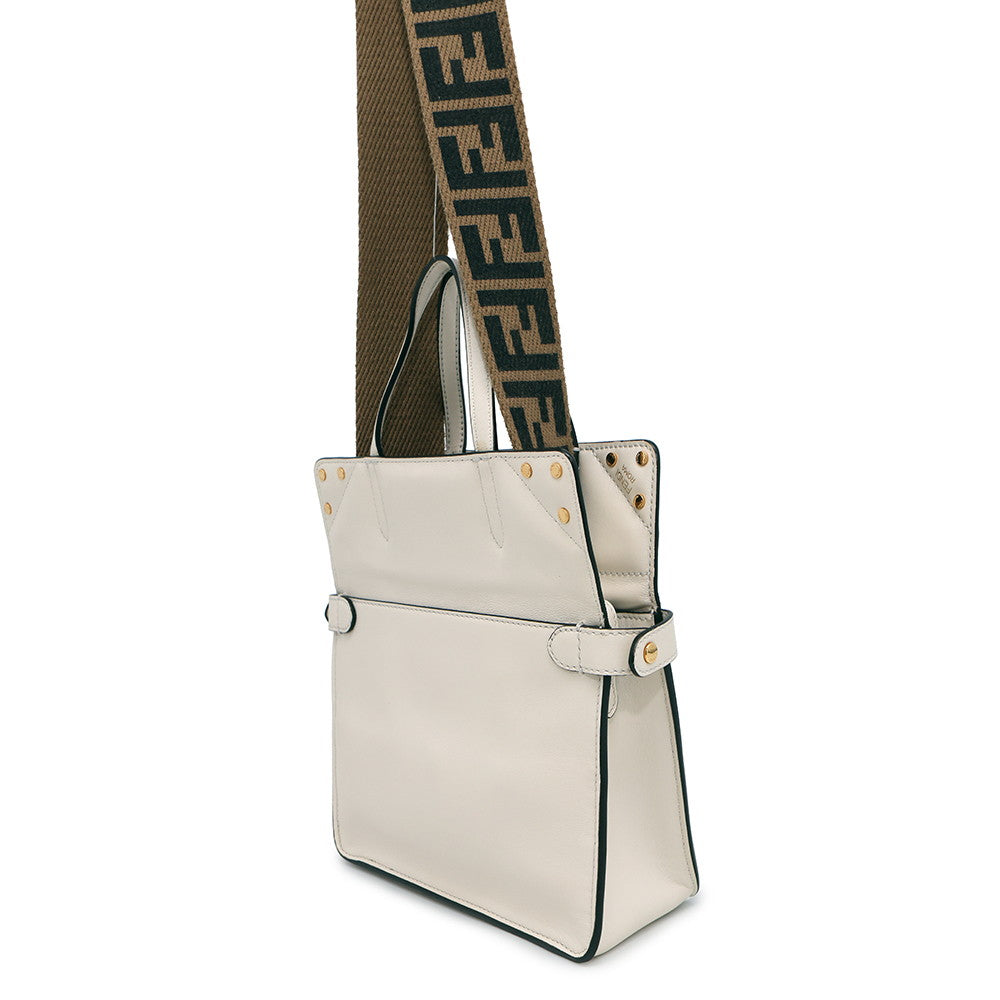 FENDI ?Flip White8BT306 Leather Size Small