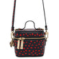 Dior Heart 2-Way Shoulder Vanity Pouch Navy/Red Leather