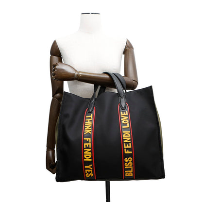 FENDI ?2wayTote Bag Black/Khaki7VA390 Nylon Leather
