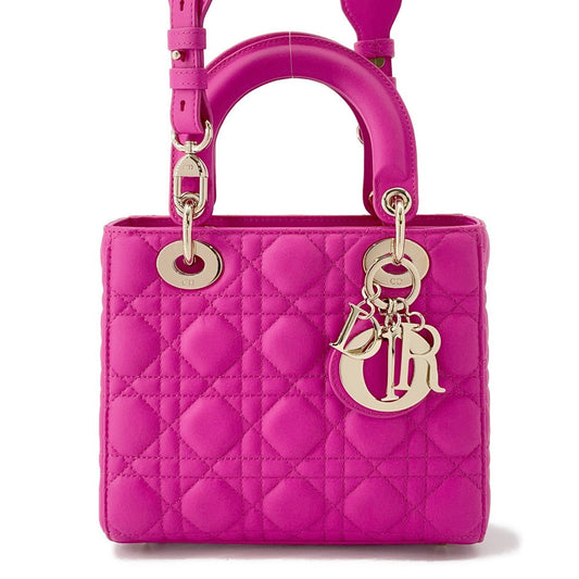 Dior Lady'S Dior My Abcdior Cannage 2-Way Bag Pinkm0538Onge Lambskin Size Small