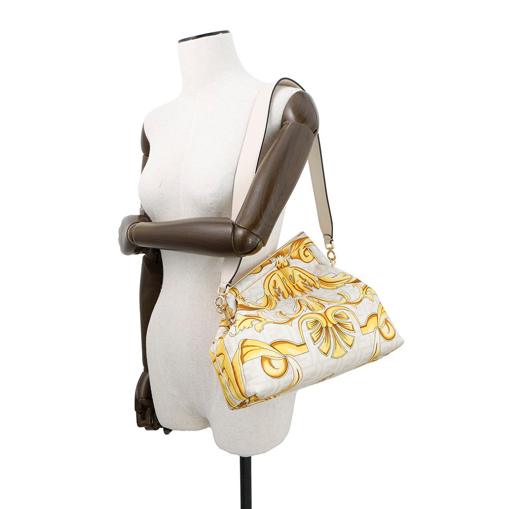 FENDI Fendace First Ivory/Yellow8BP127 Nylon Size Medium