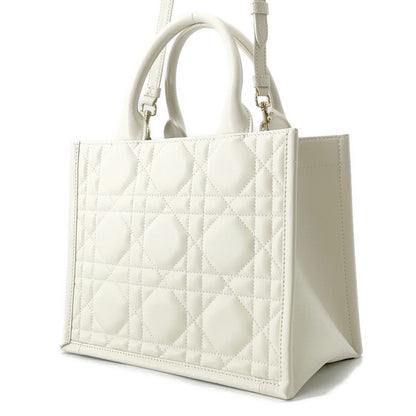 Dior Book Tote Cannage White Tote Bag