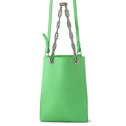 FENDI Small Shopping Bag Light Green8BH382 Leather Size Small