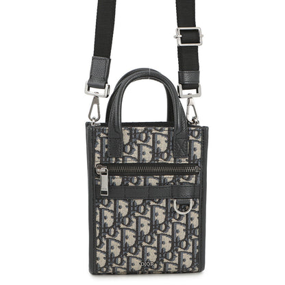 Dior Oblique Leather Navy Tote Bag Leather