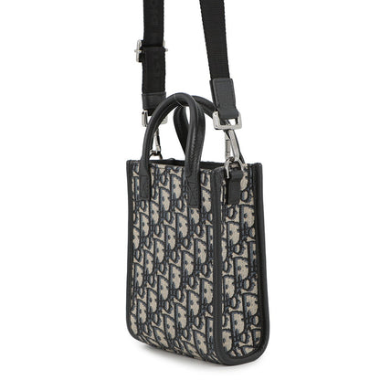 Dior Oblique Leather Navy Tote Bag Leather