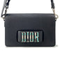 Dior Mosaique Logo Shoulder Bag Black Leather