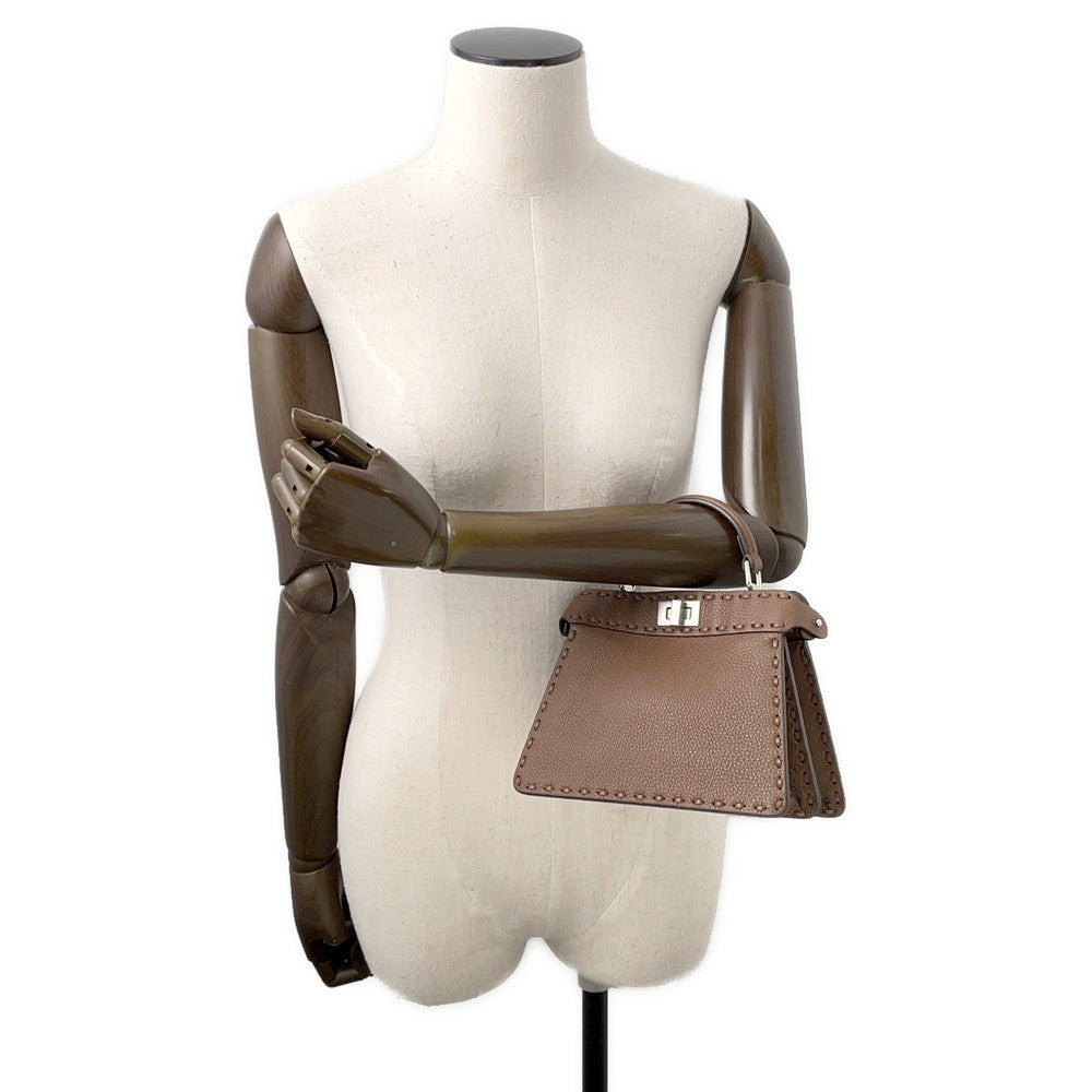 FENDI Peekaboo Selleria I see you Brown8BN335 Leather Size Petit
