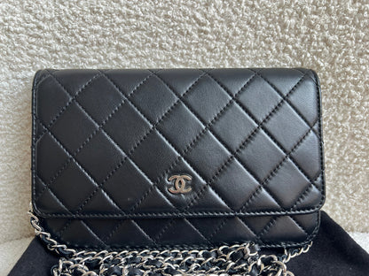 Chanel Wallet on Chain in Black Lambskin Silver Hardware (RRP £2,930)