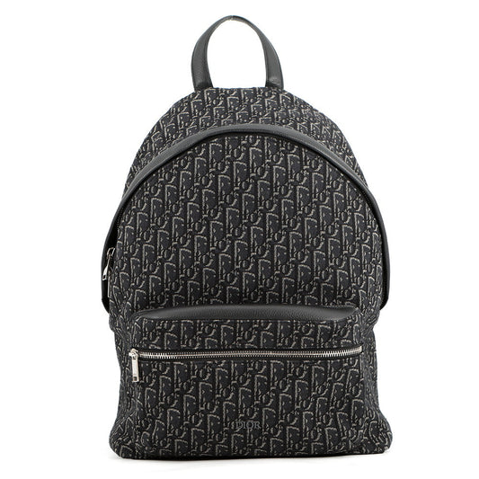 Dior Oblique Jacquard Rider Backpack Black1Voba088Yky Canvas Leather