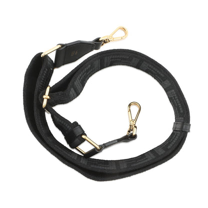 FENDI FF logo strap Black Canvas Leather