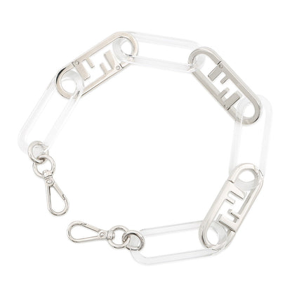 FENDI Strap You Handle Oarlock Silver/Transparent Metal Plastic