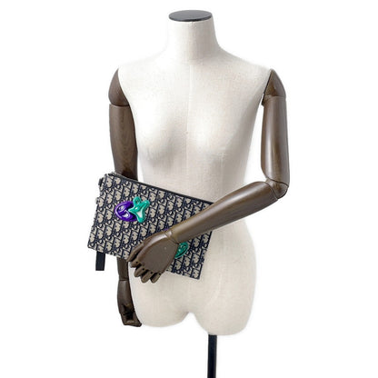 Dior Oblique Canvas Black Clutch