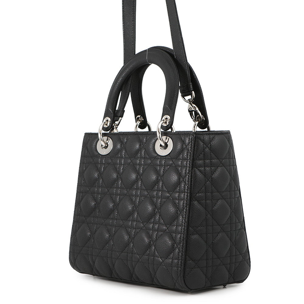 Dior Lady Dior Cannage Black Handbag Style 9