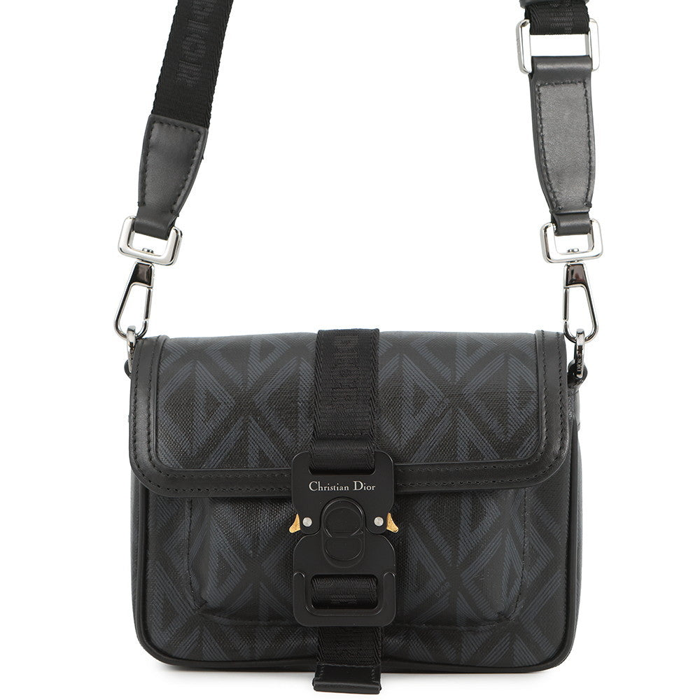 Dior Hit The Road Shoulder Bag Black Pvc Coated Canvas