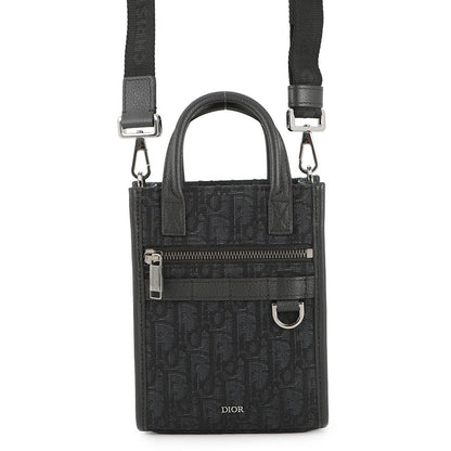 Dior Oblique Safari North-South 2-Way Shoulder Bag Black2Esws017Yky Canvas Leather Size Mini