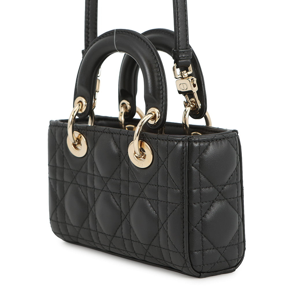 Dior Lady D-Joy Cannage 3-Way Bag Blacks0910Onge Lambskin Size Micro