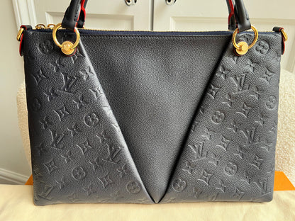 Louis Vuitton V Tote MM Navy Empreinte (RRP £2,390)