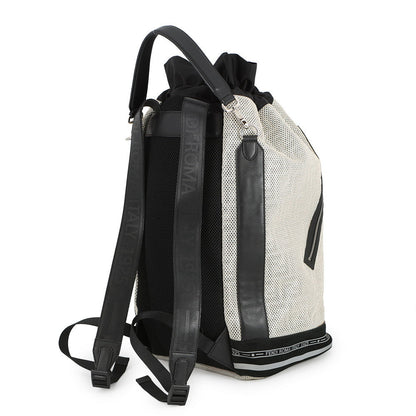 FENDI Logo Backpack Ivory/Black7VA466 Nylon Mesh
