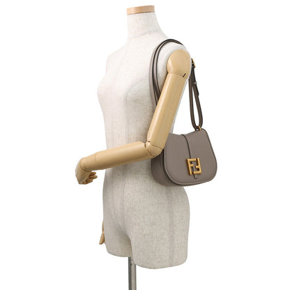 FENDI C'mon Shoulder Bag Greige8BS082 Leather Size Small