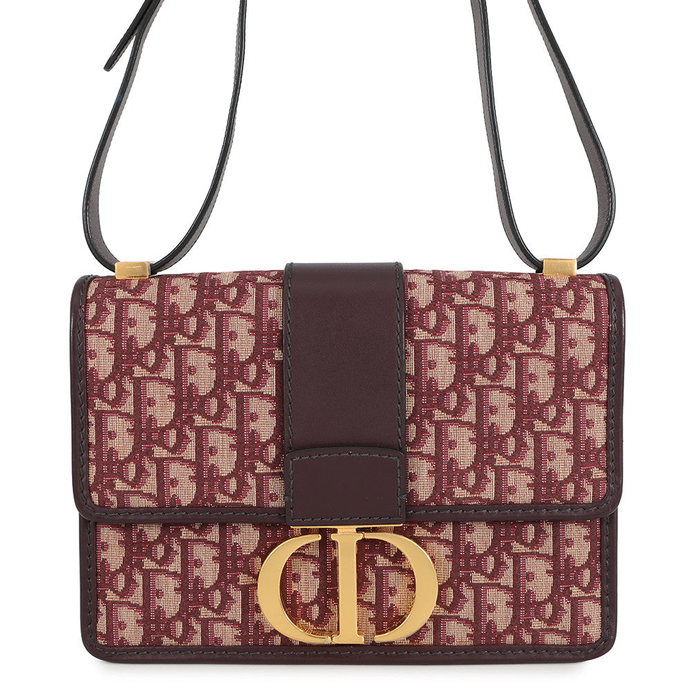 Dior Oblique Montaigne Shoulder Bag Bordeauxm9203Utzq Canvas Leather