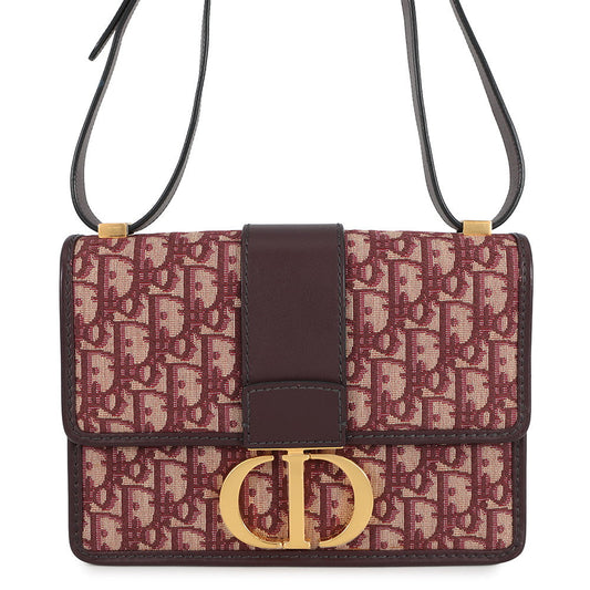 Dior Oblique Montaigne Shoulder Bag Bordeauxm9203Utzq Canvas Leather