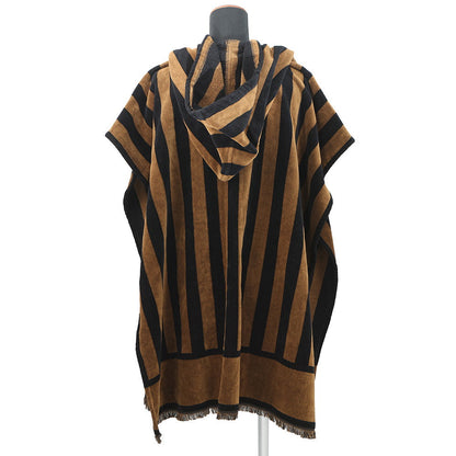 FENDI Pecan Stripe Poncho Brown/BlackFXX996 Cotton100%