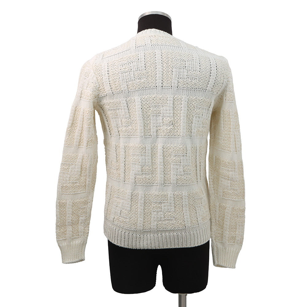 FENDI FF pullover sweater Size 46 WhiteFZX091 Cotton72% Linen26% Nylon2%
