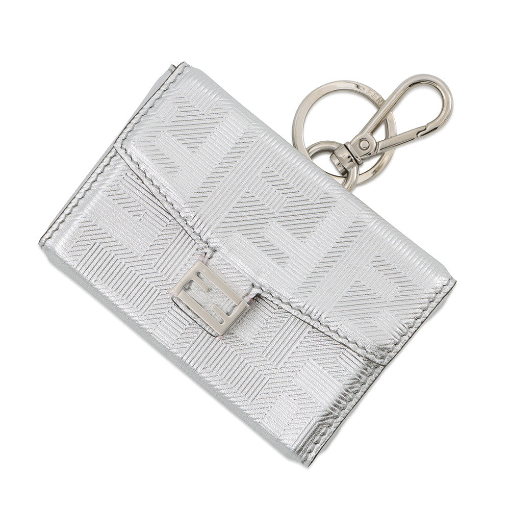 FENDI Nano Bucket Bag Charm Silver/Black7AS206 Leather