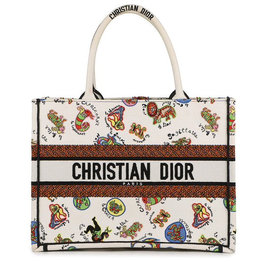 Dior Book Tote Canvas White Tote Bag Canvas