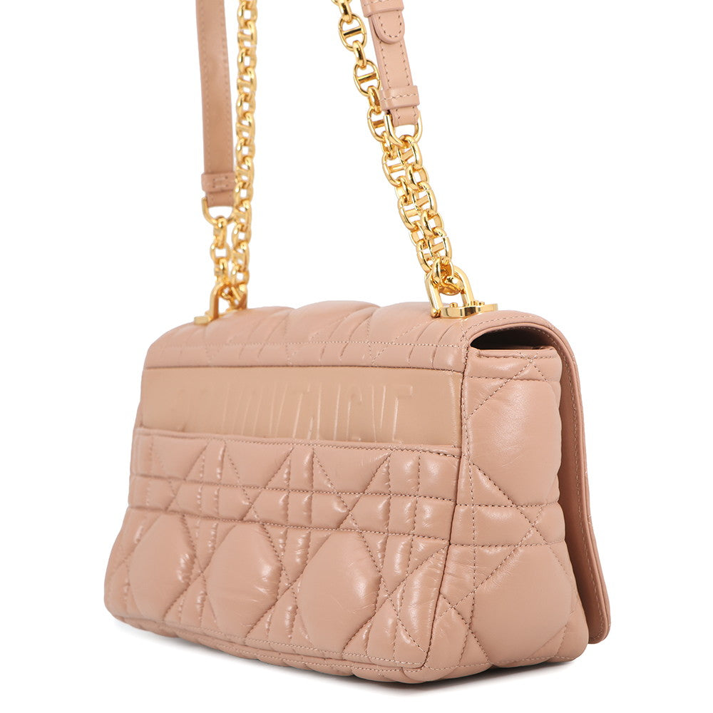 Dior Macrocannage Caro Shoulder Bag Jasmin Flowerm9242Ungk Calf Leather Size Medium