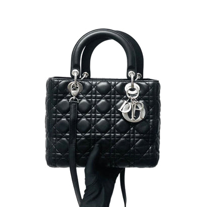 Dior Lady Dior Monogram Leather Shoulder Bag