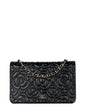 Chanel Black Caviar Camellia Wallet on Chain WOC Crossbody Bag