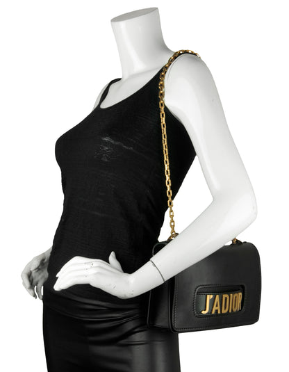 Christian Dior Black Leather J'Adior Chain Flap Bag