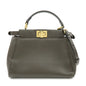 FENDI Mini Peekaboo Leather 2Way Bag Shoulder Bag Greige 8BN244