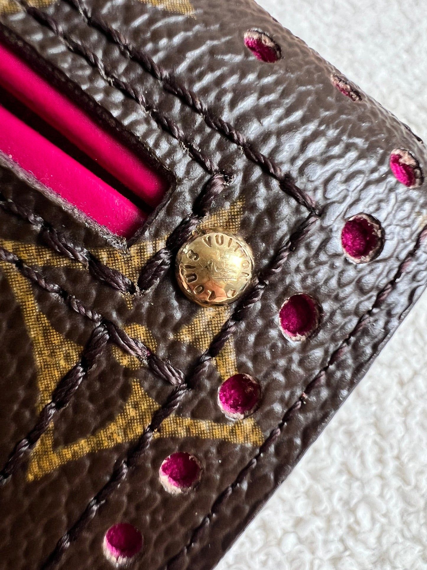 Louis Vuitton Perforated Monogram Fuchsia Compact Wallet