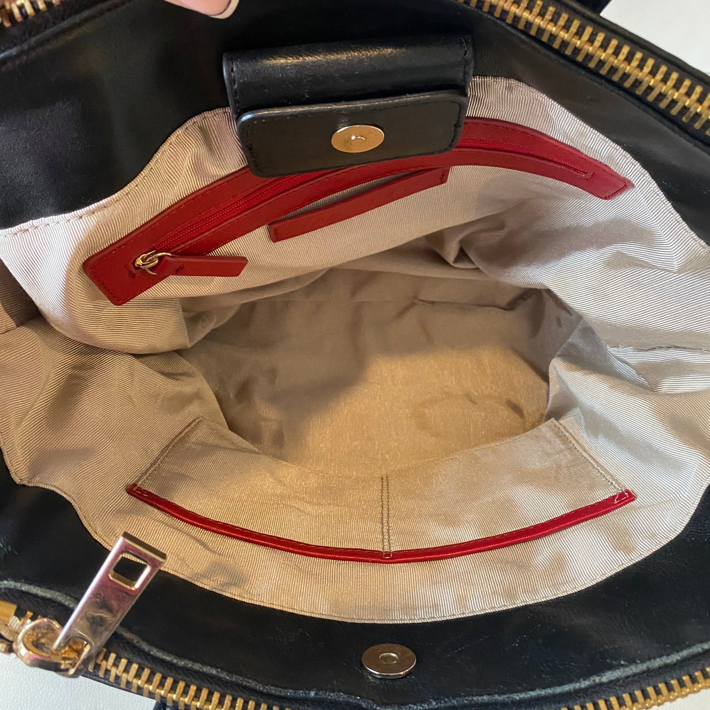VIA SPIGA Black Leather Shoulder Bag/ Crossbody