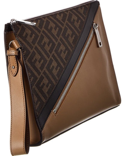 Fendi Ff Leather Pouch