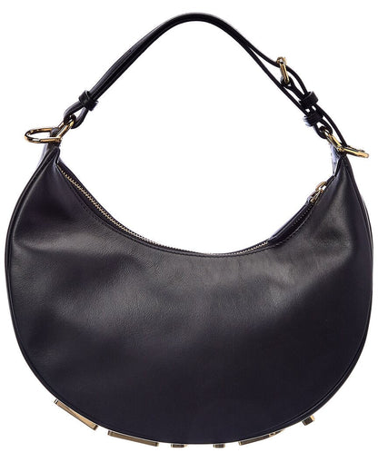 Fendi Fendigraphy Small Leather Hobo Bag