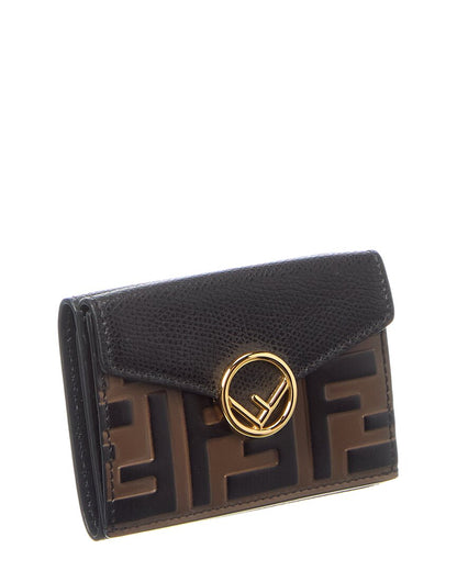 Fendi Micro Trifold Leather Wallet